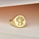 14K Gold Dachshund Signet Ring
