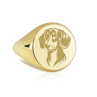 14K Gold Dachshund Signet Ring