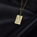 14K Gold Death Tarot Card Pendant Necklace