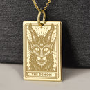 14K Gold Demon Pendant Necklace