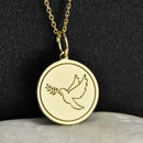 14K Gold Dove Pendant Necklace