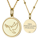 14K Gold Dove Pendant Necklace