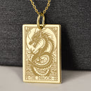 14K Gold Dragon Pendant Necklace
