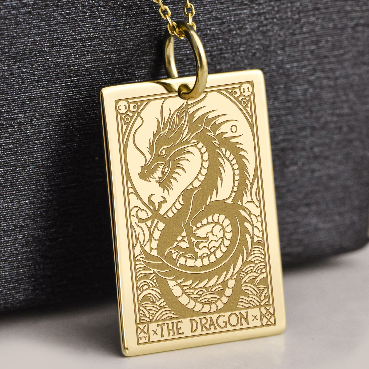 14K Gold Dragon Pendant Necklace
