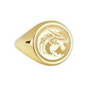 14K Gold Dragon Signet Ring