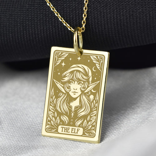 14K Gold Elf Pendant Necklace