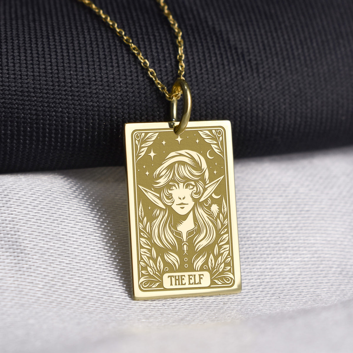 14K Gold Elf Pendant Necklace