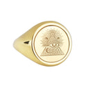 14K Gold Eye of Horus Signet Ring