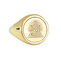 14K Gold Eye of Horus Signet Ring