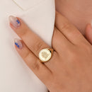 14K Gold Eye of Horus Signet Ring