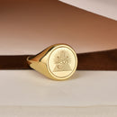 14K Gold Eye of Horus Signet Ring