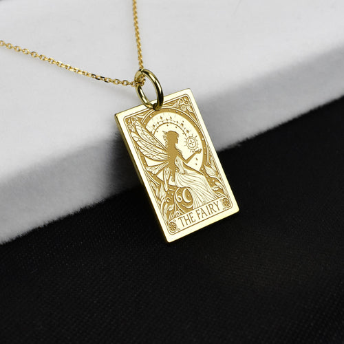 14K Gold Fairy Pendant Necklace