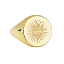 14K Gold Sacred Heart Signet Ring