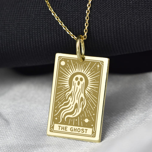 14K Gold Ghost Pendant Necklace