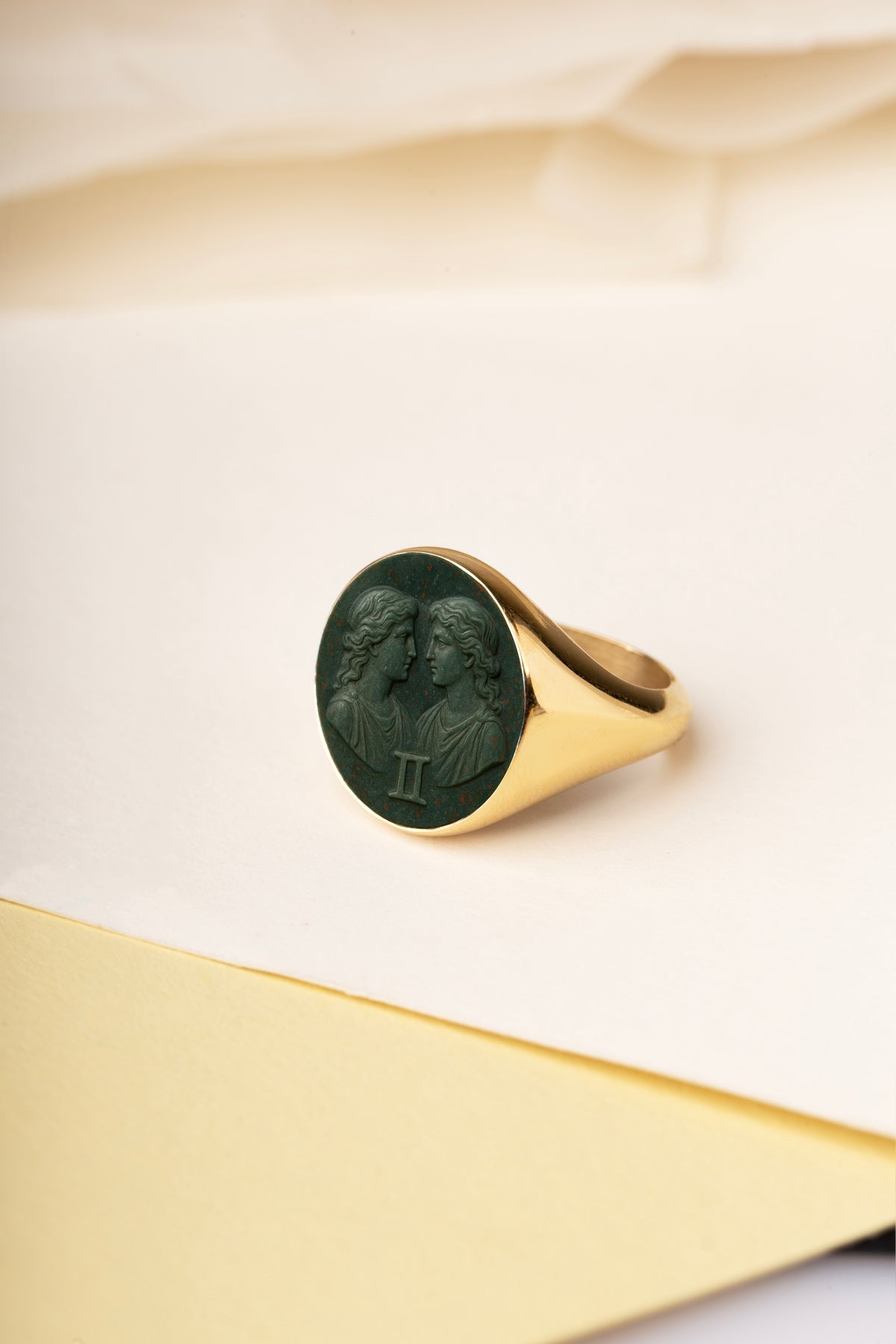 BLOODSTONE GEMINI RING