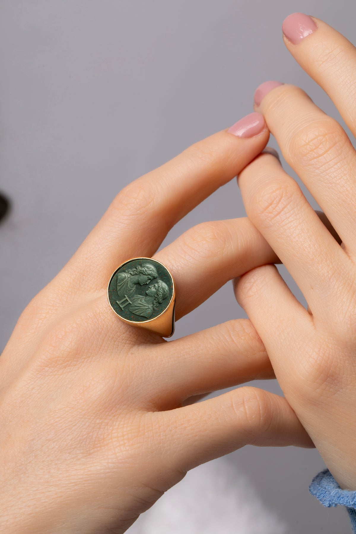 BLOODSTONE GEMINI RING