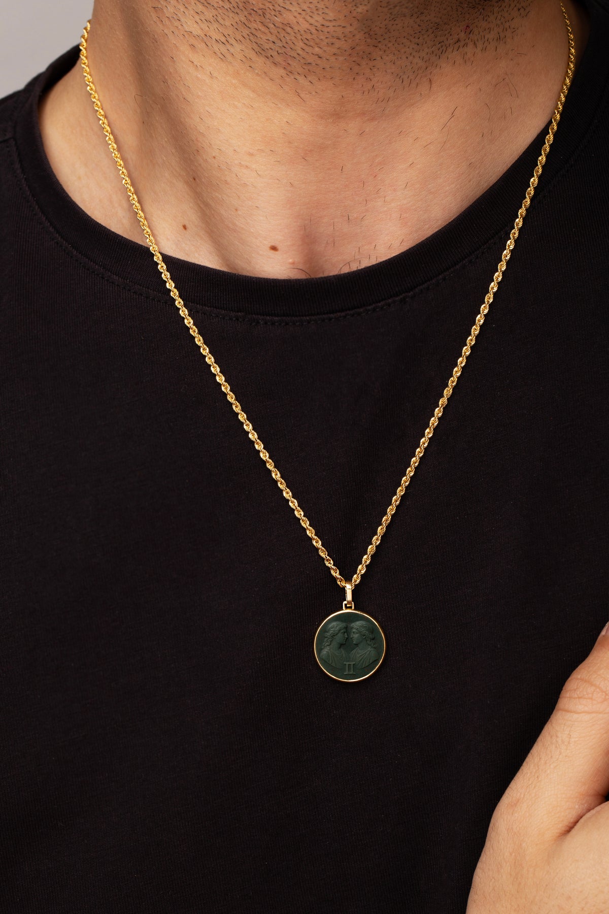 BLOODSTONE GEMINI NECKLACE