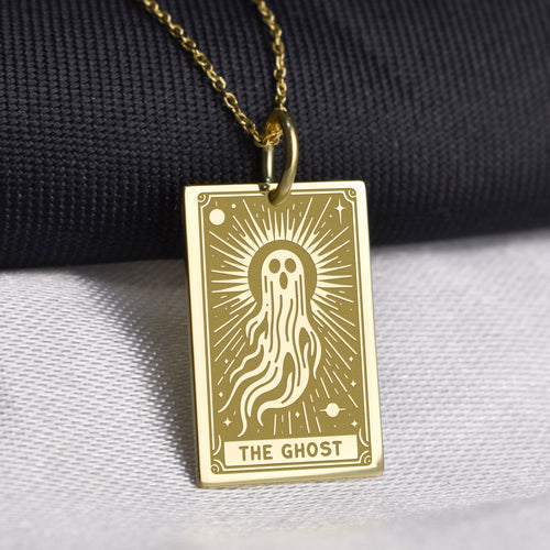 14K Gold Ghost Pendant Necklace