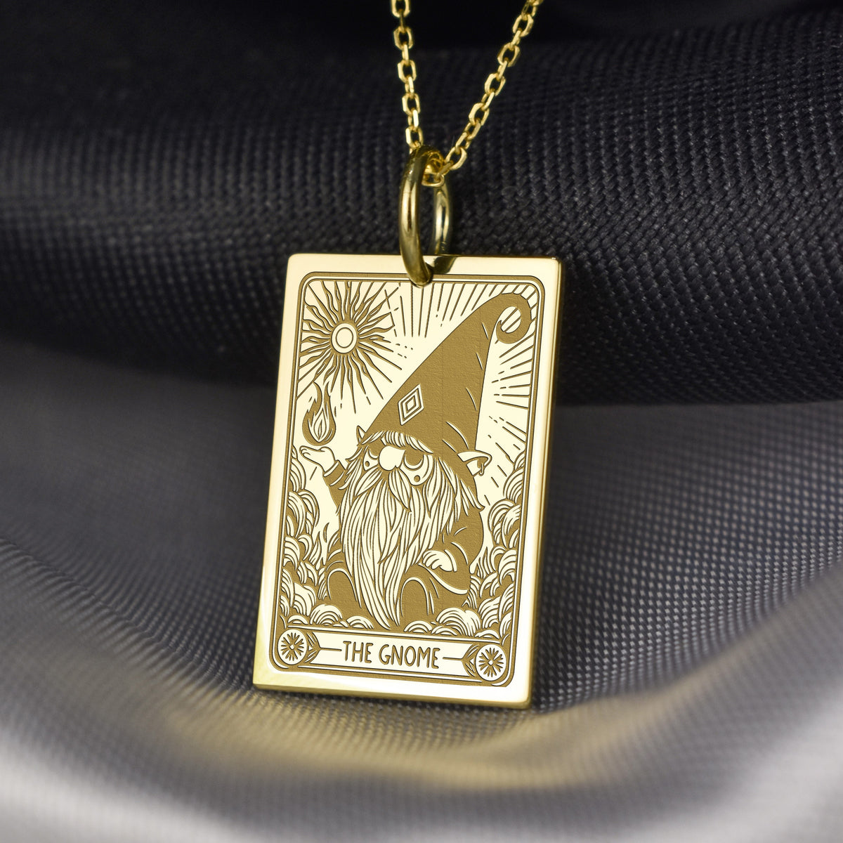 14K Gold Gnome Pendant Necklace