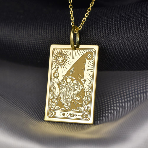 14K Gold Gnome Pendant Necklace