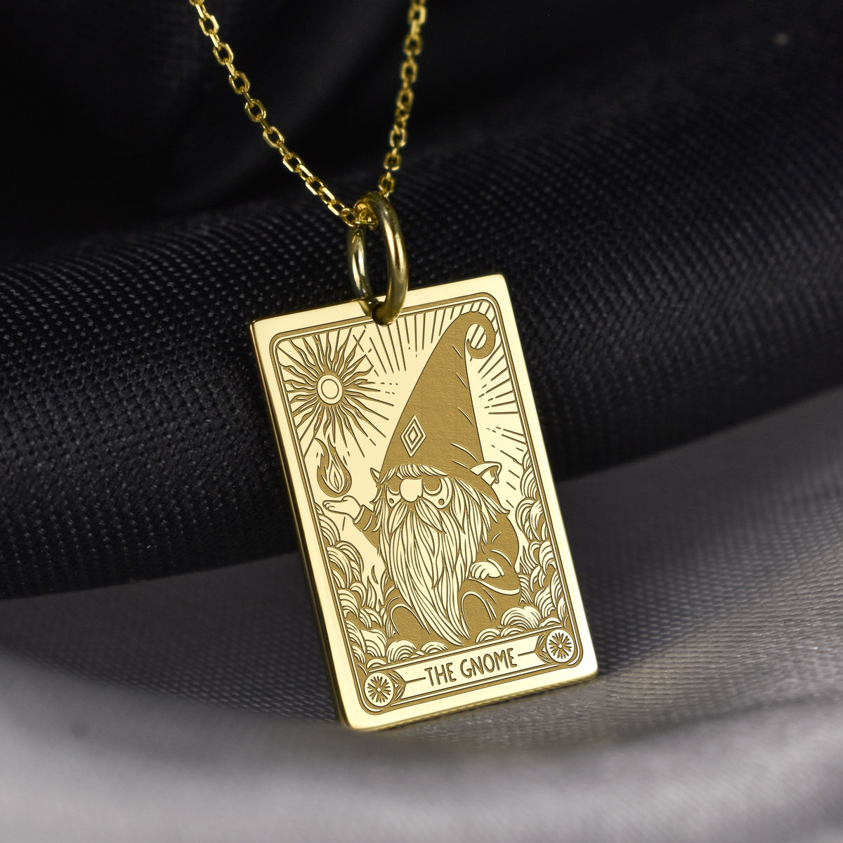 14K Gold Gnome Pendant Necklace