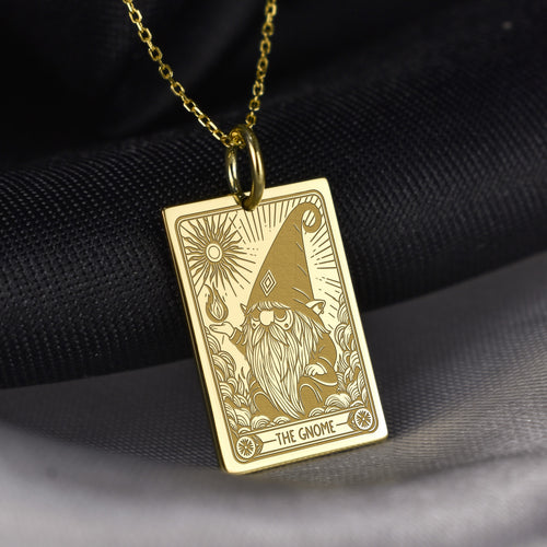 14K Gold Gnome Pendant Necklace
