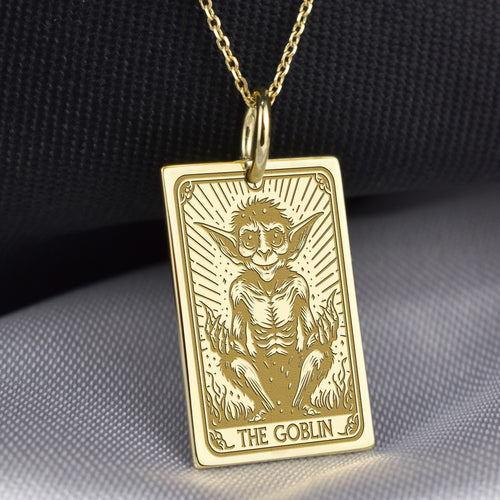 14K Gold Goblin Pendant Necklace
