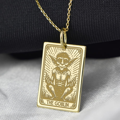 14K Gold Goblin Pendant Necklace