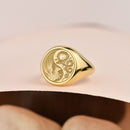 14K Gold Dragon & Phoenix Yin Yang Signet Ring