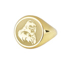 14K Gold Gorilla Signet Ring