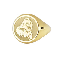 14K Gold Gorilla Signet Ring