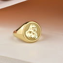 14K Gold Gorilla Signet Ring