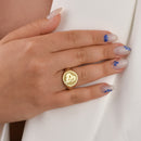14K Gold Gorilla Signet Ring