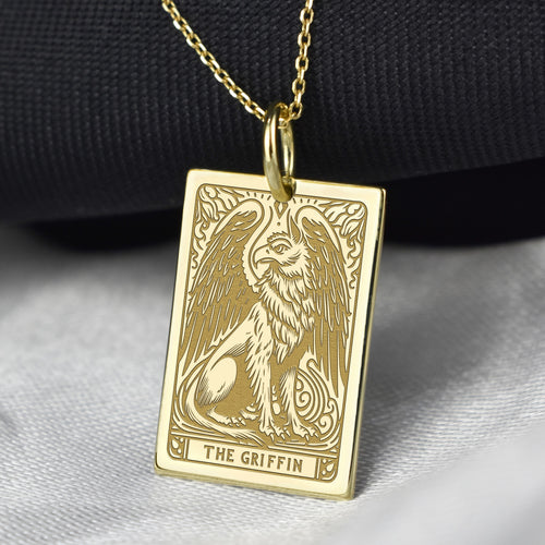 14K Gold Griffin Pendant Necklace