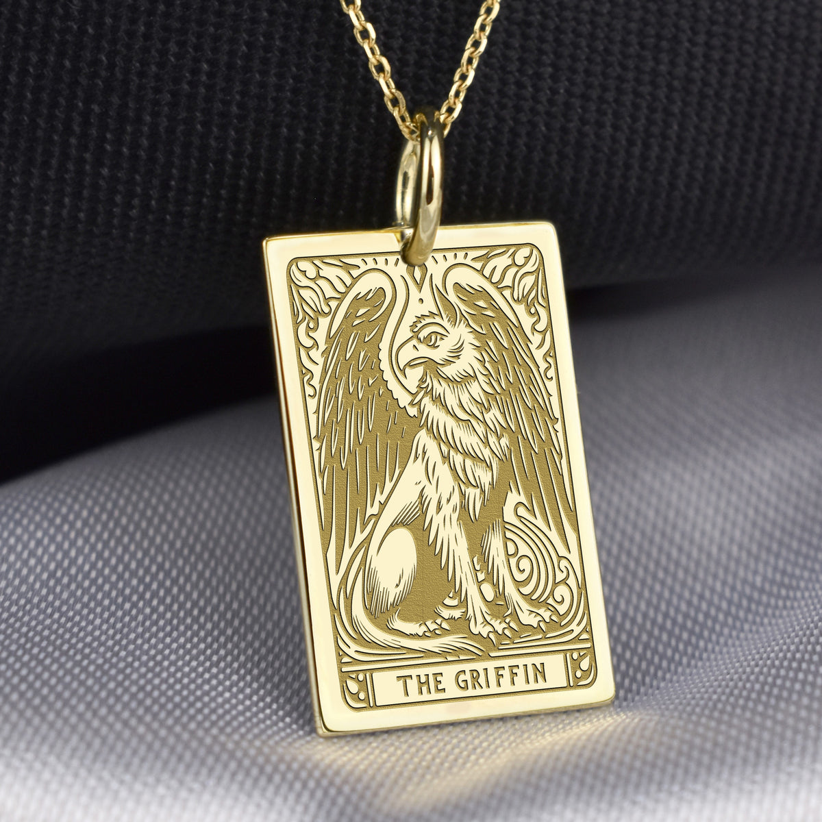 14K Gold Griffin Pendant Necklace