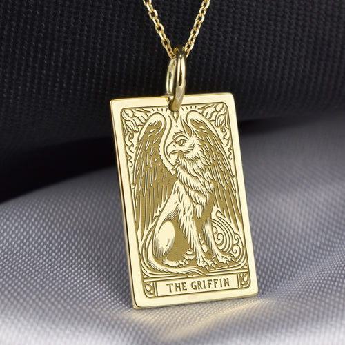 14K Gold Griffin Pendant Necklace
