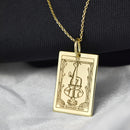 14K Gold Hanged Man Tarot Card Pendant Necklace