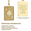 14K Gold Ace of Spades Pendant Necklace