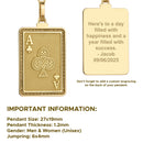 14K Gold Ace of Clubs Pendant Necklace