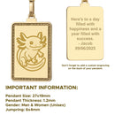 14K Gold Axolotl Pendant Necklace