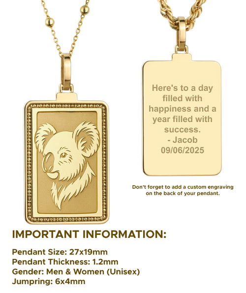 14K Gold Koala Pendant Necklace