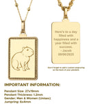 14K Gold Capybara Pendant Necklace