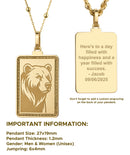 14K Gold Bear Pendant Necklace