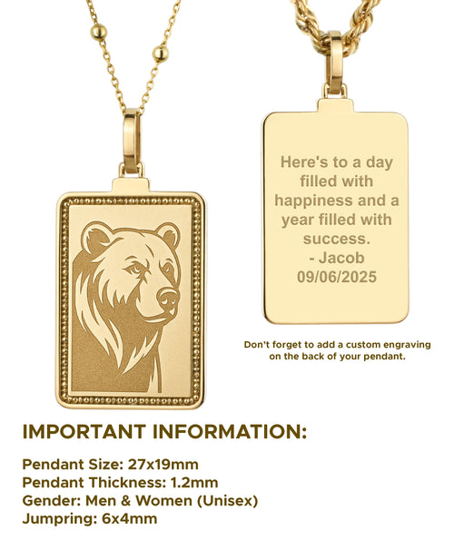 14K Gold Bear Pendant Necklace