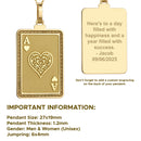 14K Gold Ace of Heart Pendant Necklace