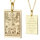 14K Gold Judgement Tarot Card Pendant Necklace