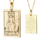 14K Gold King of Swords Tarot Card Pendant Necklace