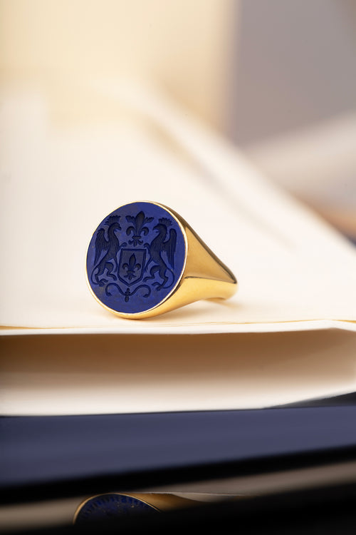 LAPIS LAZULI FAMILY CREST RING