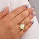 14K Gold Scales of Justice Signet Ring