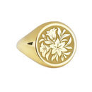 14K Gold Lily Flower Signet Ring